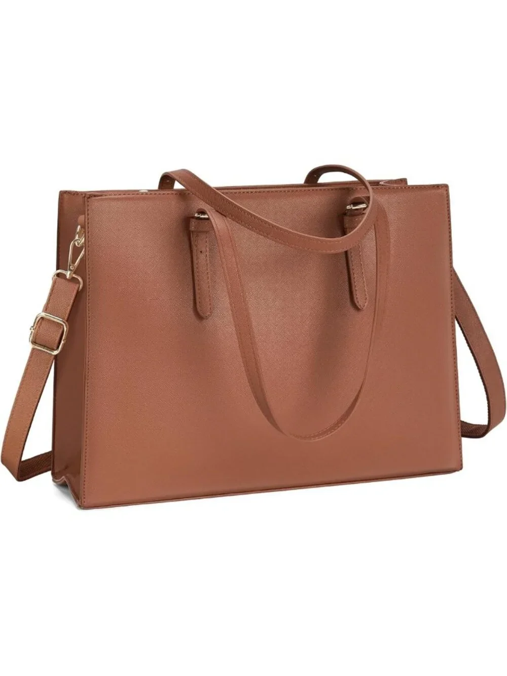 Waterproof Lightweight Leather Laptop Tote Bag for Women - 15.6
